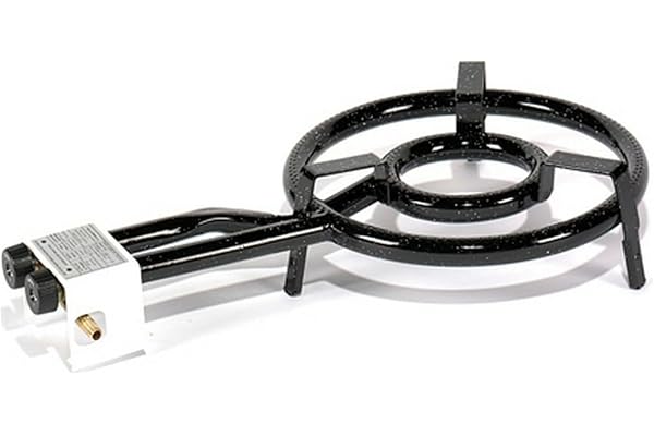 VAELLO - Réchaud à Paella Émaillé - Brûleur à Gaz Butane et Propane pour Poêle à Paella - Accessoire de Cuisine Extérieure Garanti 2 Ans - 2 Feux, Ø 35 cm