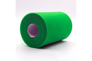 CAIIBTNTGB 91m x 15cm ! Tissu de bobine de rouleau de tulle pour les décorations d'artisanat Tutu Mariages Costumes Jupes Fêtes Cadeau Bow baby shower, Beaucoup de couleurs disponibles. (Vert Herbe)