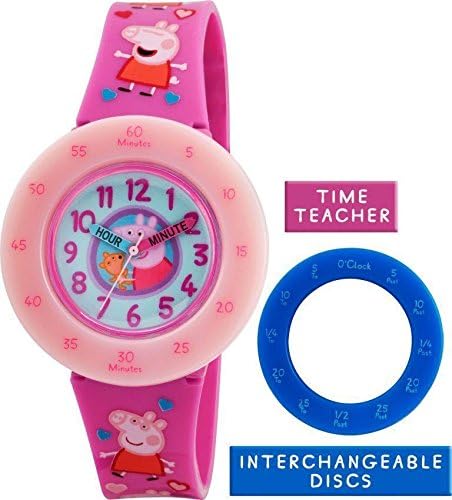 Peppa Pig Kids Wrist Watch Easy Fasten Time Teacher