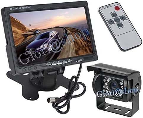 Wireless Backup Camera 7" TFT LCD Car Monitor Kit 12V-24V Rear View Waterproof Reverse Camera Parking Assistance System Cam IR Night Vision for Car Trailer Truck Van Caravan Camper