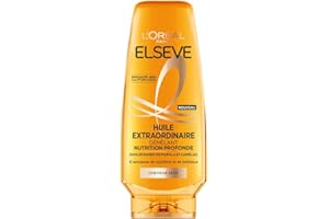 L'OREAL PARIS L'Oréal Paris - Après-Shampooing Nutrition Profonde pour Cheveux Secs - Nourrit & Démêle - 8 Semaines de Nutrition & de Brillance - Huiles Rares de Marula & Camélia - Elseve Huile Extraordinaire
