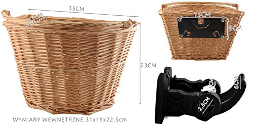 Fahrradkorb für Lenker Weide Korbgeflecht Transportkorb Weidenkorb #2352 - 5