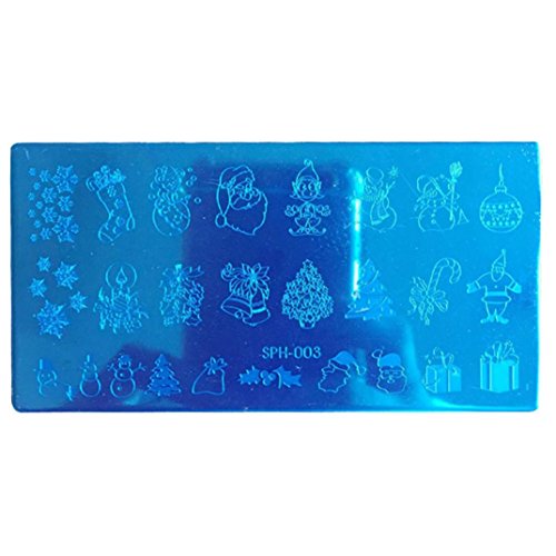 Oyedens 1PCS Christmas Nail Art Manicure Template Plate Image Stamping Plates DIY Tools (C)