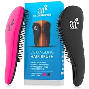 ArtNaturals Detangling Hair Brush Set (Pink & Black)