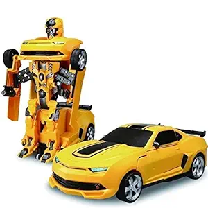 VOODANIA Battery Operated Converting Car to Robot, Robot to Car Automatically,Transformer Toy, with Light and Sound for Kids