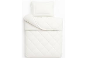 ‎JULIDO Julido Baby Bettdecke und Kissen Set 100x135 cm + 40x60 cm – 4-Jahreszeiten Kinderbettdecke 770g & Kinderkissen 150g, Mikrofaser Weiß, Atmungsaktiv, 90° Maschinenwaschbar, Oeko-Tex Zertifiziert