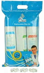 A B Traders Inline Filter Cartridge Set for Ro System Pre Carbon, Sediment, Post Carbon Filter Set of 3 Cartridge. 6 pcs Elbow Connector, 1 pcs Temflon Tape.