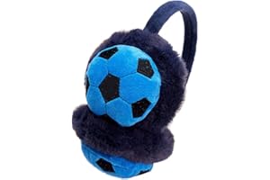 ILUFAM Kids Football Soccer Earmuffs Boys Girls Cartoon Winter Warm Earmuffs Fluffy Plush Ear Muff Ear Warmers