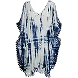 Indiatrendzs Women Kaftan Tops Tie Dye Printed Rayon Ponchos (Chest 60)