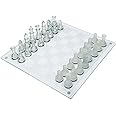 GYPPG Chess Glass Chess Game Set, Solid Glass Chess Pieces With Padded Bottom, Handmade Crystal Chess Board Youth Adults Play Set Chess Set (Size : Medium)