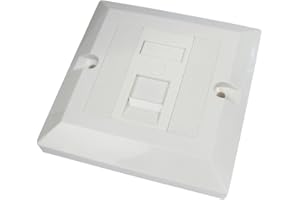 World of Data CAT6 Single Port Faceplate - Socket - RJ45 - Ethernet - Network - Face Plate Module