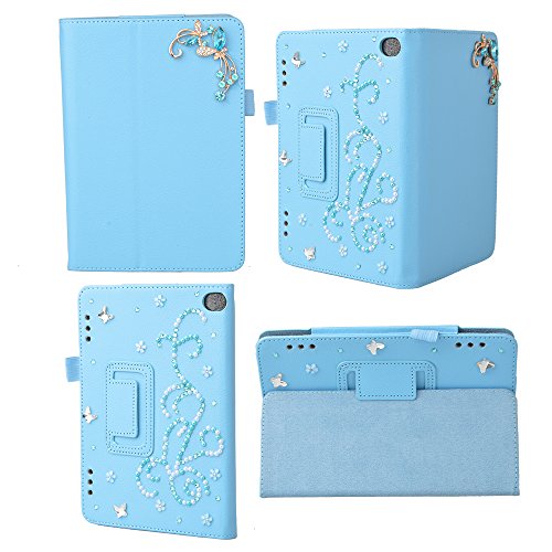 Preisvergleich Produktbild Spritech (TM) LuxuxBling Rhinestone Design Elegante Blumendekor Smart-Schalenstandplatz-Abdeckung für Amazon Kindle Fire HD 10 Zoll Display-Tablet (5. Generation - 2015 Mitteilung Only)