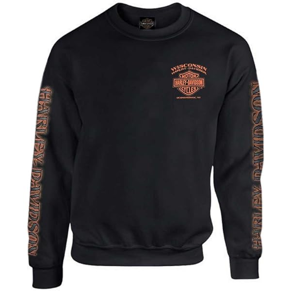 Harley-Davidson Men's Lightning Crest Full-Zippered Hooded Harley-Davidson Men's Lightning Crest Full-Zippered Hooded