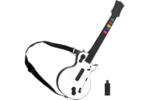 DOYO Gitarren Controller für PC und PS3 – Guitar Hero Gitarre mit Riemen, 5 Tasten (Weiß) – Ideal für Guitar Hero, Clone Hero und Rock Band Spiele – Hochwertiger Zubehör für Guitar Hero PS3 und PC