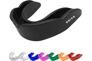 ONIVO Mouth Guard for Men and Kids 12+, Durable Gum Shield for Boxing, MMA, Rugby, Hockey Martial Arts, Judo, Karate and other Sports - Includes Case, Comfortable for Jaw Protection and Safety (Black)