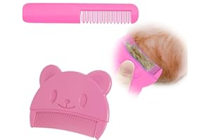 LJFEA 2 pcs Bürste und Kamm für Milchschorf, Baby Bad Silikonbürste, Sanfter Sensorischer Schrubber Baby Haarkamm mit Weichen Silikonborsten Hilft Bei der Sanften Massage der Kopfhaut, Unverzichtbare(Rosa)