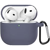 Microsonic Airpods 4.Nesil/ANC Liquid Silicone Lansman Lavanta Grisi [AirPods 4 ile Uyumlu Kılıf - Lavanta Grisi]