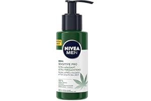 NIVEA MEN Baume après-rasage ultra apaisant Sensitive Pro (1 x 150 ml), Baume apaisant à l’Huile de Chanvre Bio et Vitamine E, Après-rasage homme pour toutes les peaux
