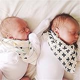 RayMoon Pack of 4 Baby Stoffdruck Baumwolle Dreieckstücher Lätzchen Spucktuch Halstücher - 4