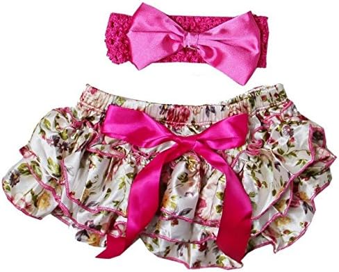 Kirei Sui Baby Rose Bloomers &amp; Headband Set Hot Pink