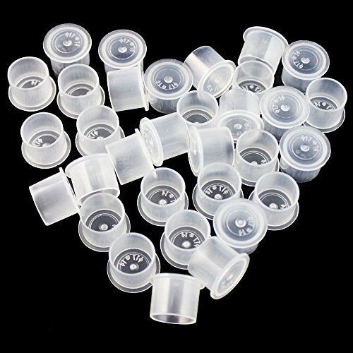 ITATOO TATTOO 100pcs 16mm Disposable Plastic Tattoo Ink Cups with Basement
