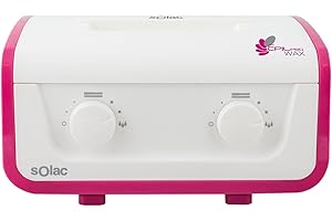 Solac - Calentador Cera Profesional DC7502 Epil Pro Wax 325W | Doble Cubeta | Filtro Reutilizable | Termostatos Independientes | Zonas Íntimas y Facial | Sin Bandas | Todo Tipo de Cera | Blanco