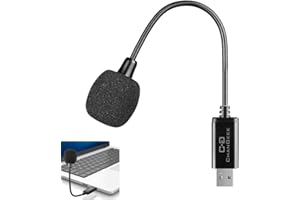 C G CHANGEEK Mini USB Mikrofon für Laptop/PC, mit Schwanenhals & USB-Soundkarte, kompatibel mit Mac, Plug & Play, ideales Kondensatormikrofon für Remote-Arbeit & Online-Kurse