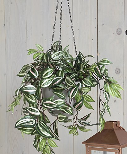 Mica decorations 953284-T Kunstblume -und Pflanze, Tradescantia hängend L80B30H15, grün - 3