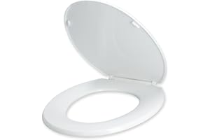 FERRESTOCK Fontastock FSKFWC006 asiento universal para inodoro, tapa con bisagras de plástico, tornillos de fijación incluidos, 300mmX460mm