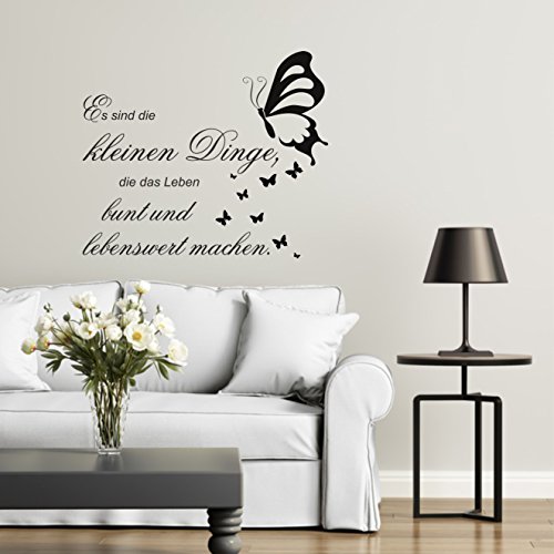 greenluup wandtattoo spruch weisheit lebensmotto es sind die kleinen dinge, die das Leben...wohnzimmer,schlafzimmer,esszimmer,küche,flur,arbeitszimmer,büro,jugendzimmer