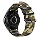 Produktbild Fintie Armband kompatibel mit Galaxy Watch 42mm / Galaxy Watch Active/Huawei Watch 2 / Gear Sport/Gear S2 Classic - Nylon verstellbares Sport Ersatzband mit Edelstahlschnallen, Tarnen Grün