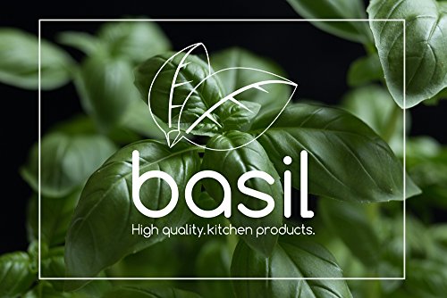 BASIL | Bambus Schneidebrett und Küchenbrett | extra Groß | 39cm x 30cm x 1,8cm zum Kochen, Backen, Schneiden | Hackbrett – Tranchierbrett – Servierbrett – Schneidebrett – Küchenbrett | inkl. Pflegeanleitung und Zufriedenheitsgarantie - 7