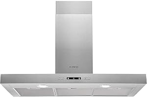 Ariston Built In 90cm Chimney Hood, Telescopic, Wall mounted, Washable Filter, 3 Speed Settings, Stainless Steel Material, Mechanical Control, Self Supporting Metallic Inox, AHBS9.3FLLX