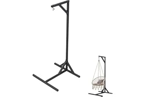 ‎QLS QLS Hängesessel Gestell aus Stahl mit Haken 212 cm Stabil bis 100 kg Outdoor Schwarz