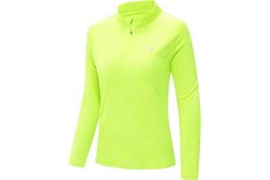 donhobo Women's Sports Shirt Long Sleeve Running Shirt UV Protection Breathable Quick Drying Lightweight Yoga Gym Top Training Shirt Workout Top with 1/4 Zip