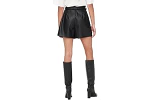 ONLY Short en Simili-Cuir ONLHEIDI Taille Moyenne Regular Fit Short en Simili-Cuir