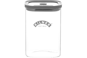 Kilner Fresh Storage Jar 1 Litre Glass Food Container with Vacuum Seal Lid | BPA-Free Glass | Airtight, Stackable, Easy-Pour Design | Ideal for Tea, Coffee, Sugar & More