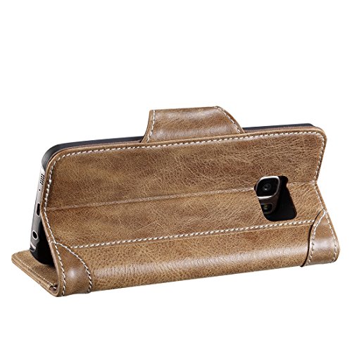 Funda Galaxy S7 Edge Lensun Funda de Cuero Genuino para Samsung Galaxy S7 Edge 5 5 con Cartera para Tarjetas y Cierre Magnetico - Caf S7E-GT-CE reviews Funda Galaxy S7 Edge Lensun Funda de Cuero Genuino para Samsung Galaxy S7 Edge 5 5 con Cartera para Tarjetas y Cierre Magnetico - Caf S7E-GT-CE