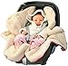 Wallaboo Baby Blanket Nore, Superb Quality blanket, 85cm x 85cm, Stylish & Durable Faux Suede with Warm and Soft Shearling Inner, Sweet Pink