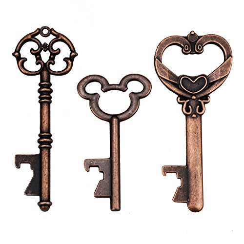 Preisvergleich Produktbild Schlüssel Flaschenöffner für Hochzeitsgesellschaft begünstigt rustikale Dekoration (45 Stück, Kupfer)