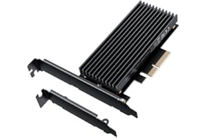 GRAUGEAR M.2 PCIe 4.0 Adapter Card for NVMe SSD, M-Key, Large Aluminum Heatsink, Supports 2280/2260/2242/2230, High & Low Profile Slot Bracket