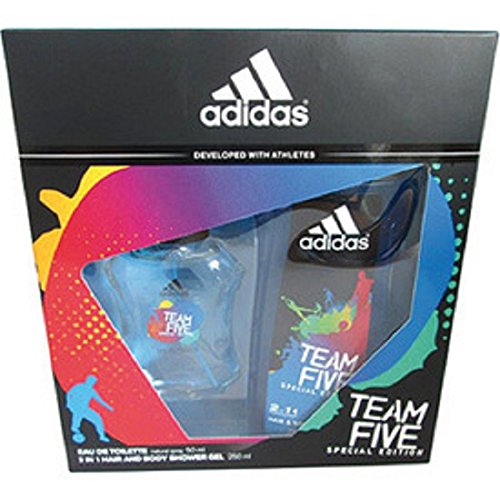 Preisvergleich Produktbild Adidas Geschenkset " Team Five " Duschgel 250ml + Eau de Toilette 50ml