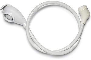 Croydex Mono Freeway Shower Attachment for Bath Taps - 1m Flexible Shampoo Spray with Push On Tap Connector and a Controllable Spray, Compatible with High/Low Pressure Systems