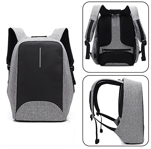 15 6 Zoll Business-Laptop-Rucksack mit Anti-Dieb-Rei  verschluss und USB-Lade-Port  wasserdichte Reise Daypack College-Tasche mit versteckten Fach f  