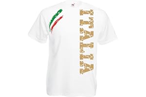 Vestipassioni t-Shirt Italia Anche per Bambini Europei Calcio Verticale