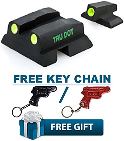 ML-10667 Meprolight Green Tru-Dot® Night Front Sight for the M9 and 92 pistols + KIRO Leather Key Chain