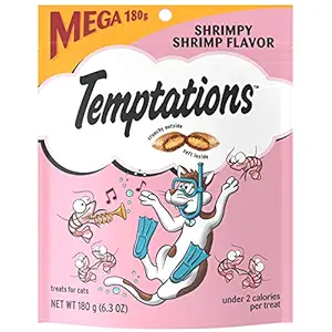 TEMPTATIONS Classic Treats for Cats Shrimpy Shrimp Flavor 6.3 Ounces