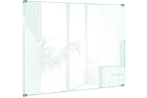 Tulup Crédence de Cuisine 80x60 cm Plaque en Verre 4mm d'épaisseur Transparent Anti-éclaboussures Verre Trempé Float Panneaux pour la Cuisine Montage Mural de Fixation Inclus