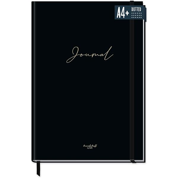 Stylex Premium-Notizbuch A4 – 192 Seiten, Punktkariert, Schwarzes Hardcover