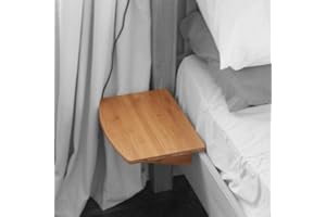 Woodquail Bedside Shelf, Clip on Hanging Shelf, Small Bedside Table, Made of Natural Bamboo (Clips 21mm, Natural)